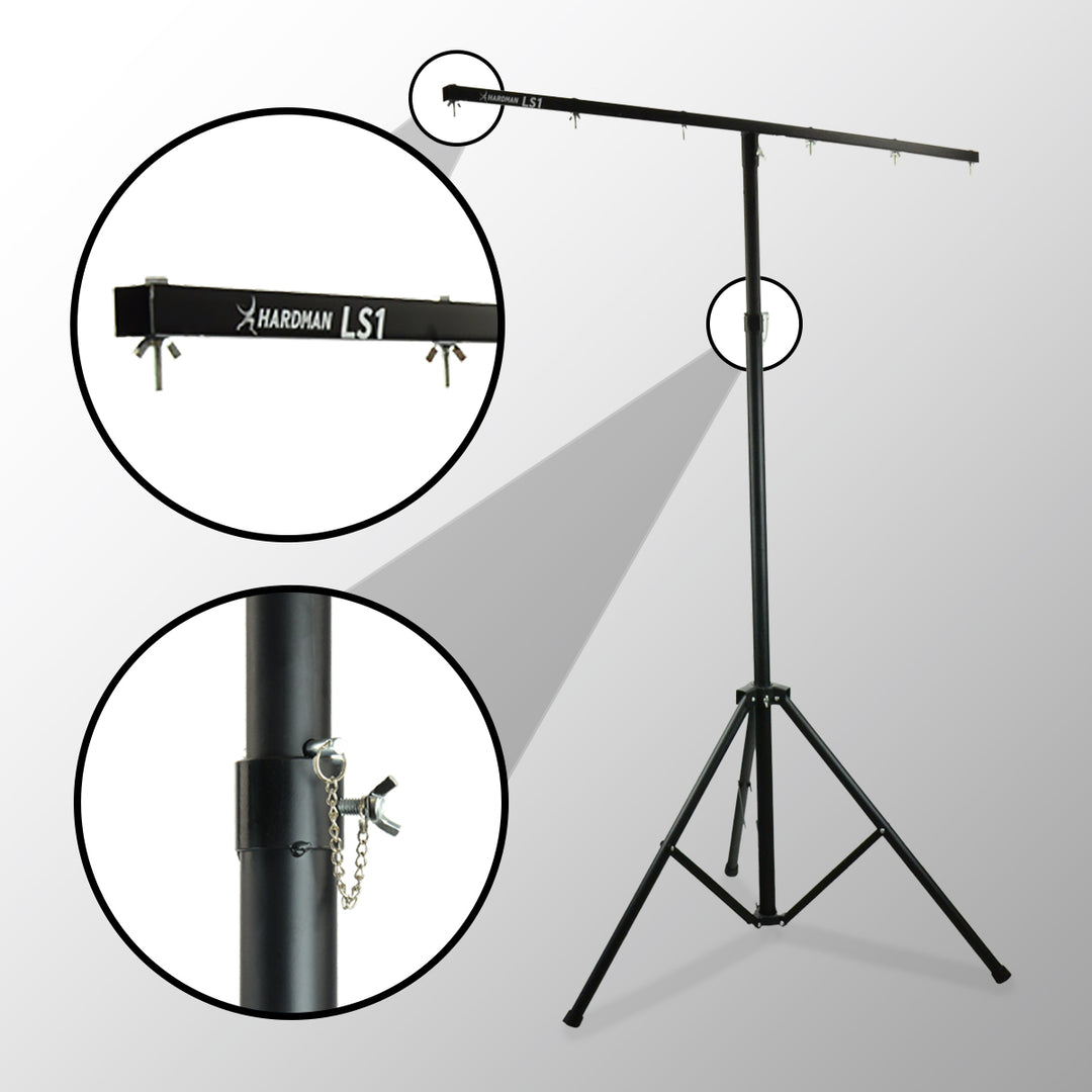 Hardman LS1 stativo per luci con barra trasversale, da 1,6 a 2,8 m, 45 kg