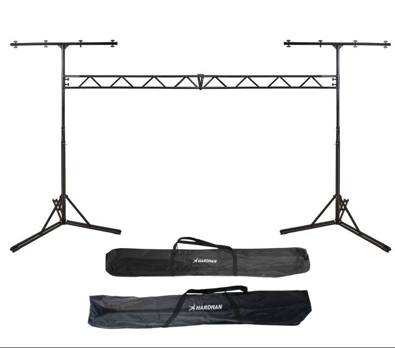 Hardman SDLS8 traliccio luci su supporti, alto 3,5 m e largo 3 m, due borse