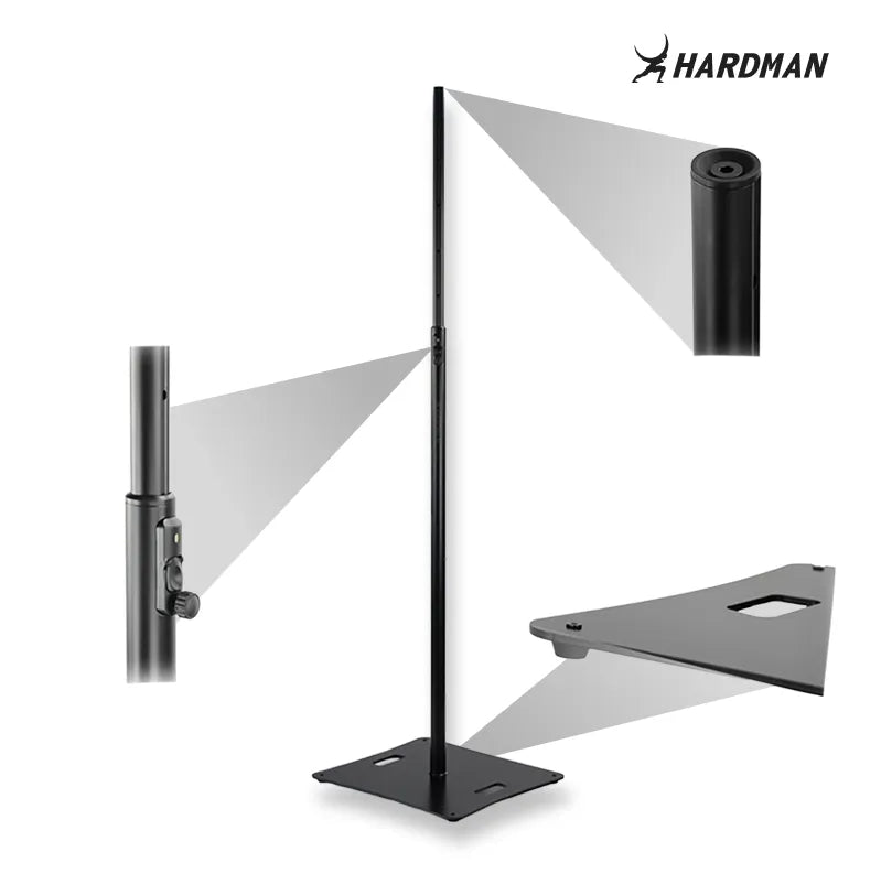 Supporto a colonna Hardman HLK980-PRO con base in acciaio pesante, da 1,3 a 2 m