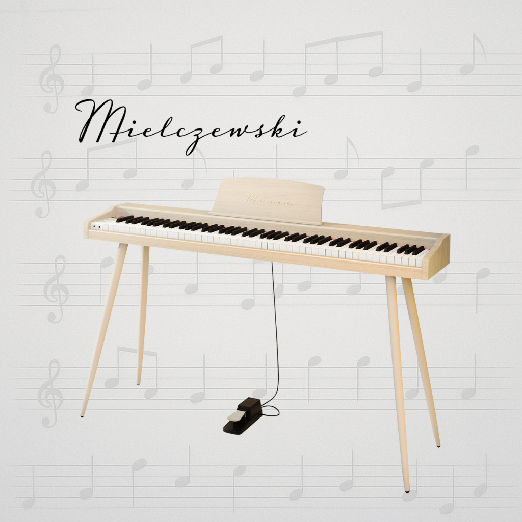 Mielczewski digitalpiano con gambe in metallo, beige