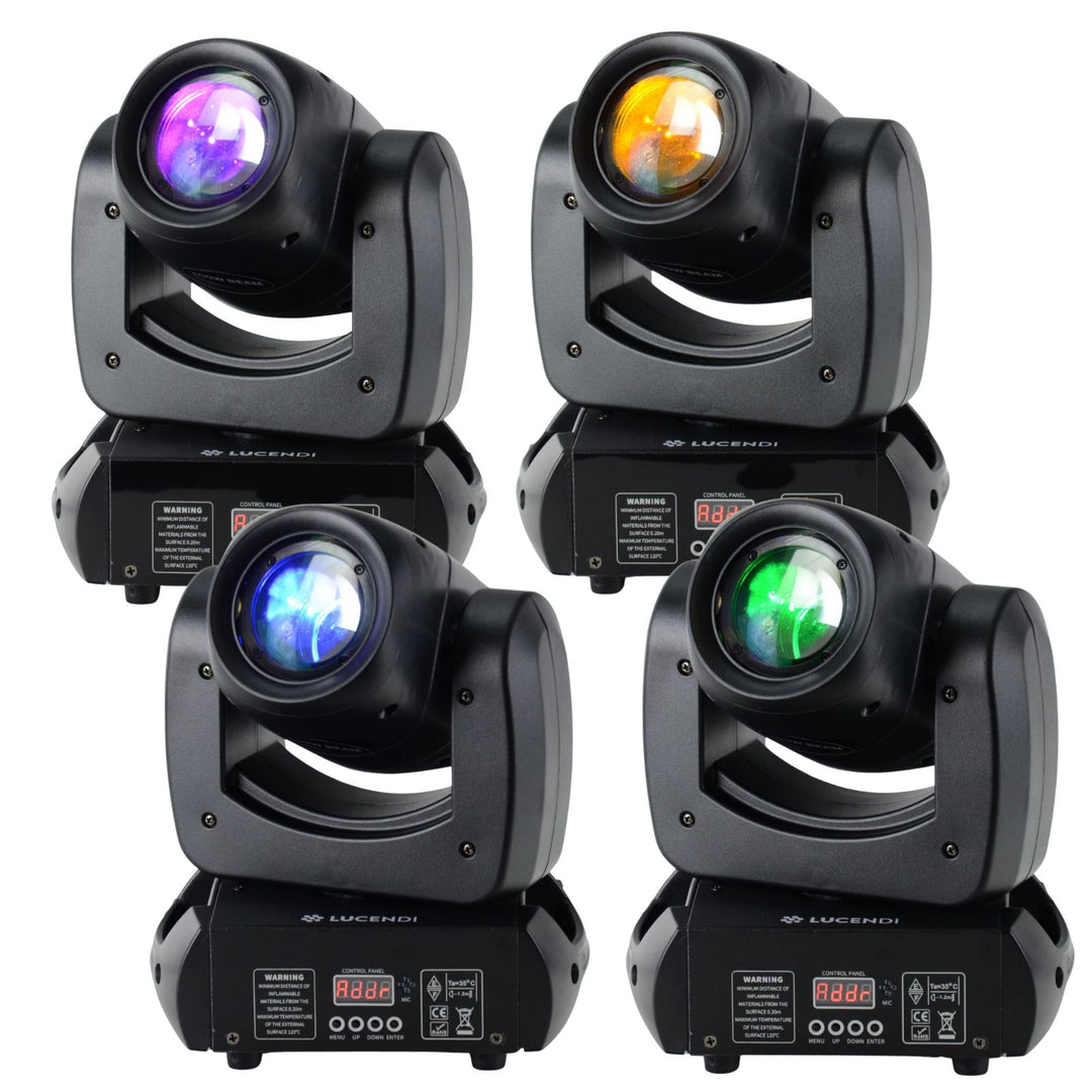 Lucendi BEAM100 moving head, set da 4 pezzi e case