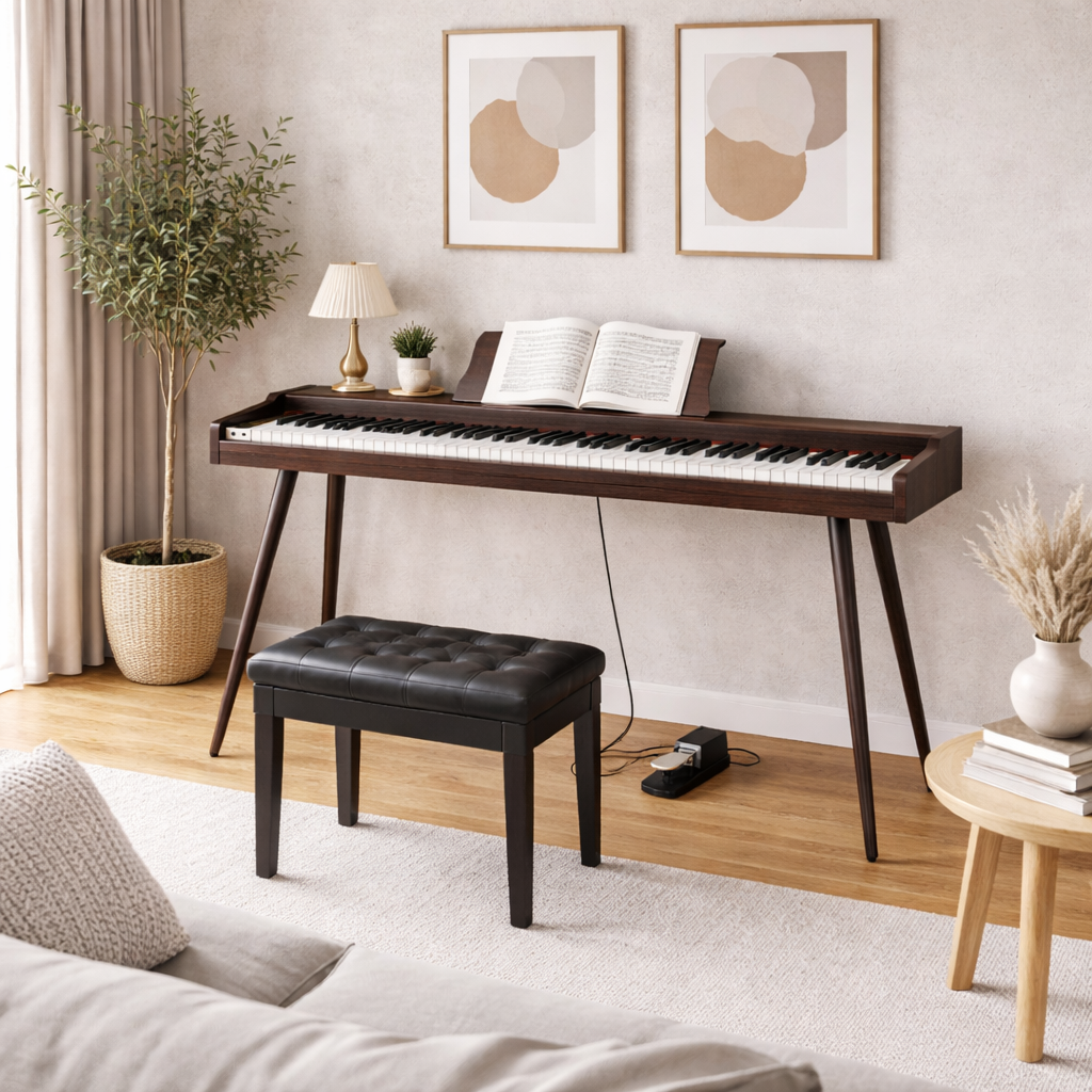Mielczewski Virelai digitalpiano con gambe, marrone scuro