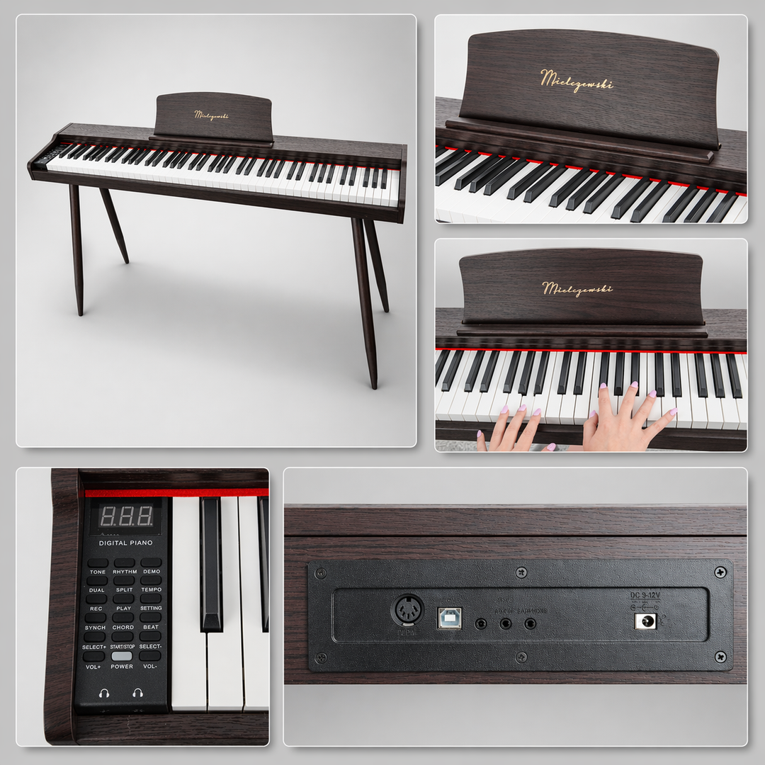 Mielczewski Virelai digitalpiano con gambe, marrone scuro