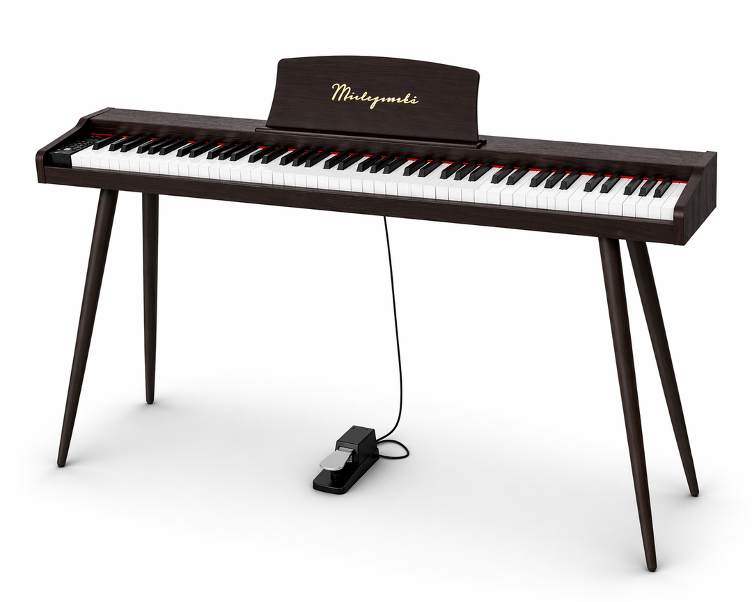 Mielczewski Virelai digitalpiano con gambe, marrone scuro