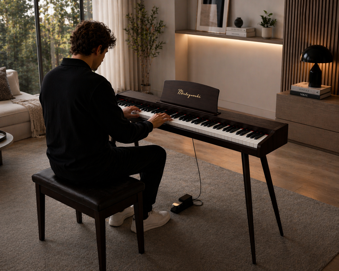 Mielczewski Virelai digitalpiano con gambe, marrone scuro