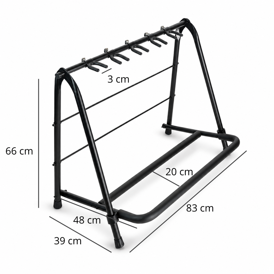 Supporto per 5 chitarre Hardman, pieghevole