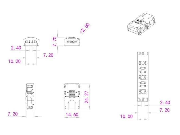 EUROLITE Connettore flessibile per striscia LED 4-pin 10mm