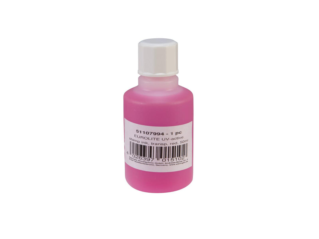EUROLITE UV-active Inchiostro per timbri, rosso trasparente, 50ml