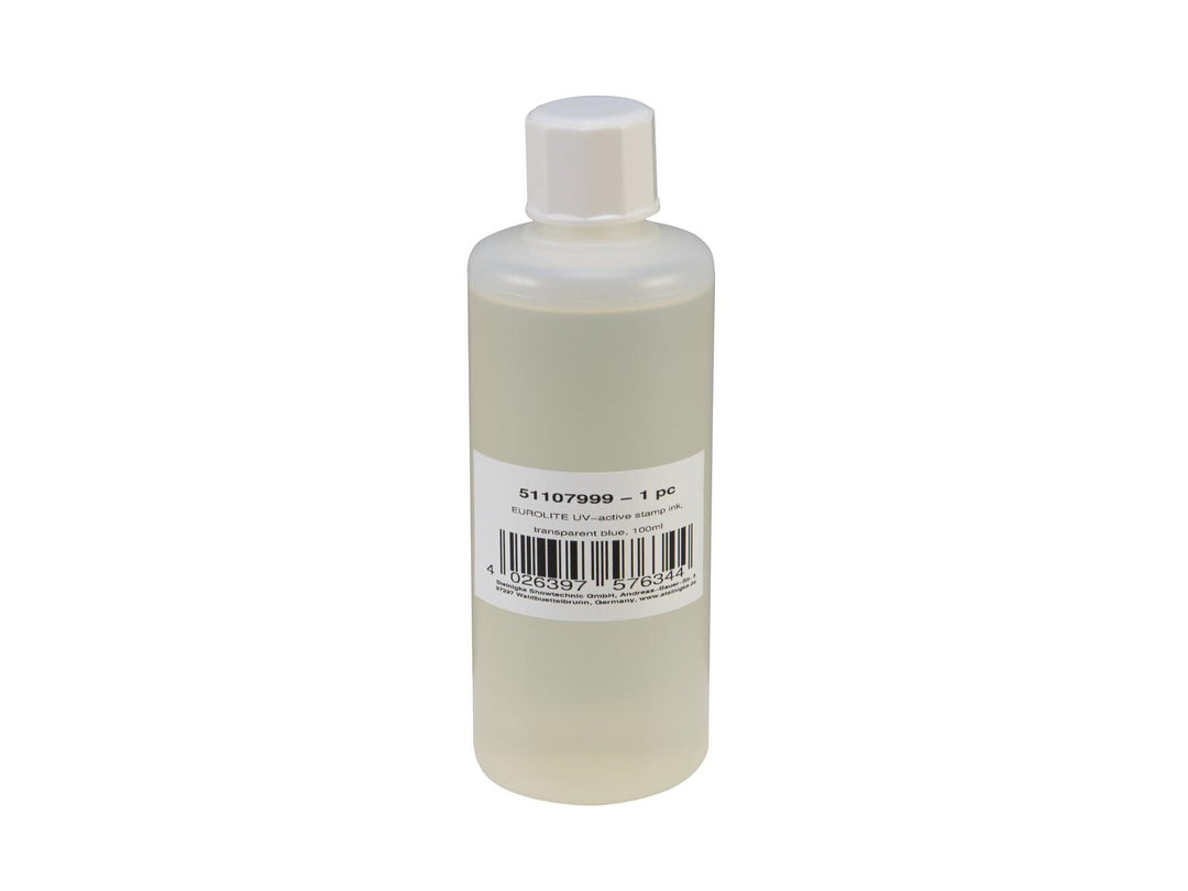 EUROLITE Inchiostro per timbri attivo ai raggi UV, blu trasparente, 100ml
