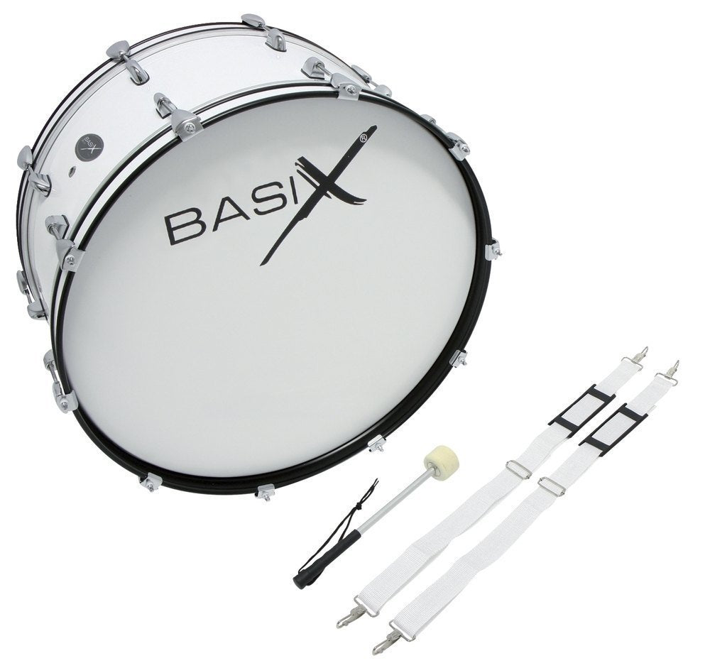 Basix grancassa da parata 26" x 12", bianca, con tracolla e battente