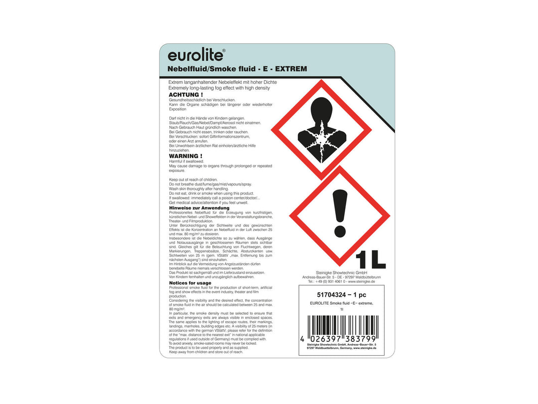 EUROLITE SMOKE FLUID -E- Extreme, 1l liquido per fumo