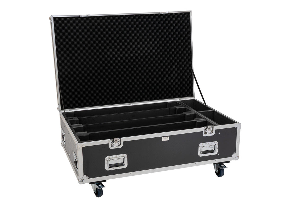 ROADINGER Flightcase PRO 4x LED BAR-8 SWING con ruote