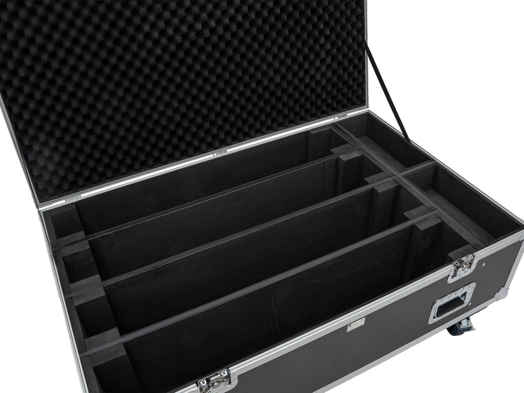 ROADINGER Flightcase PRO 4x LED BAR-8 SWING con ruote