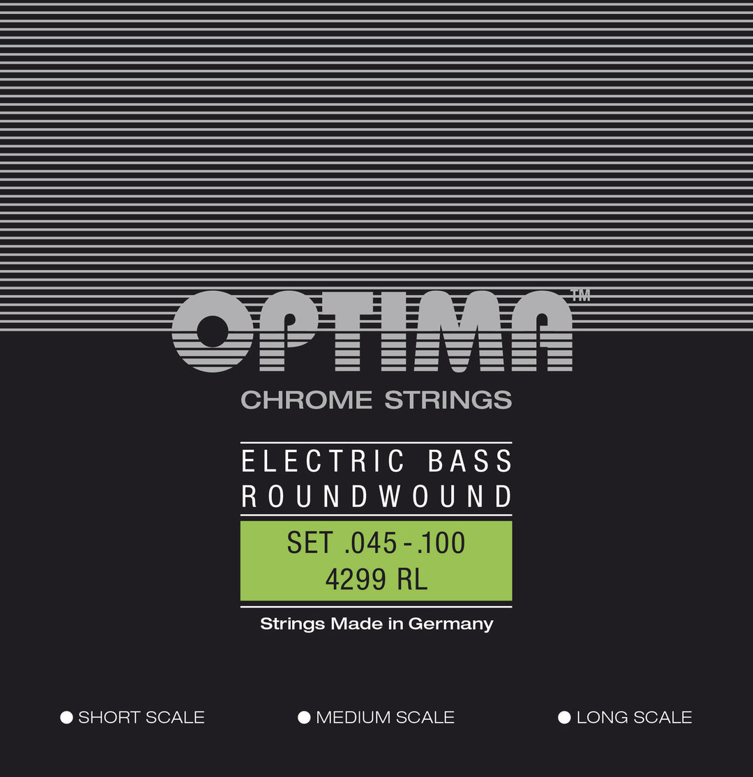 Corde per E-Bass Optima Chrome Strings Round Wound Long Scale - Set 4-string reg-light (4299L)