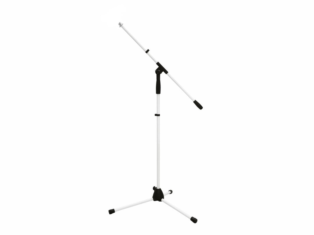 OMNITRONIC Set treppiede per microfono MS-1W con asta + custodia bianca
