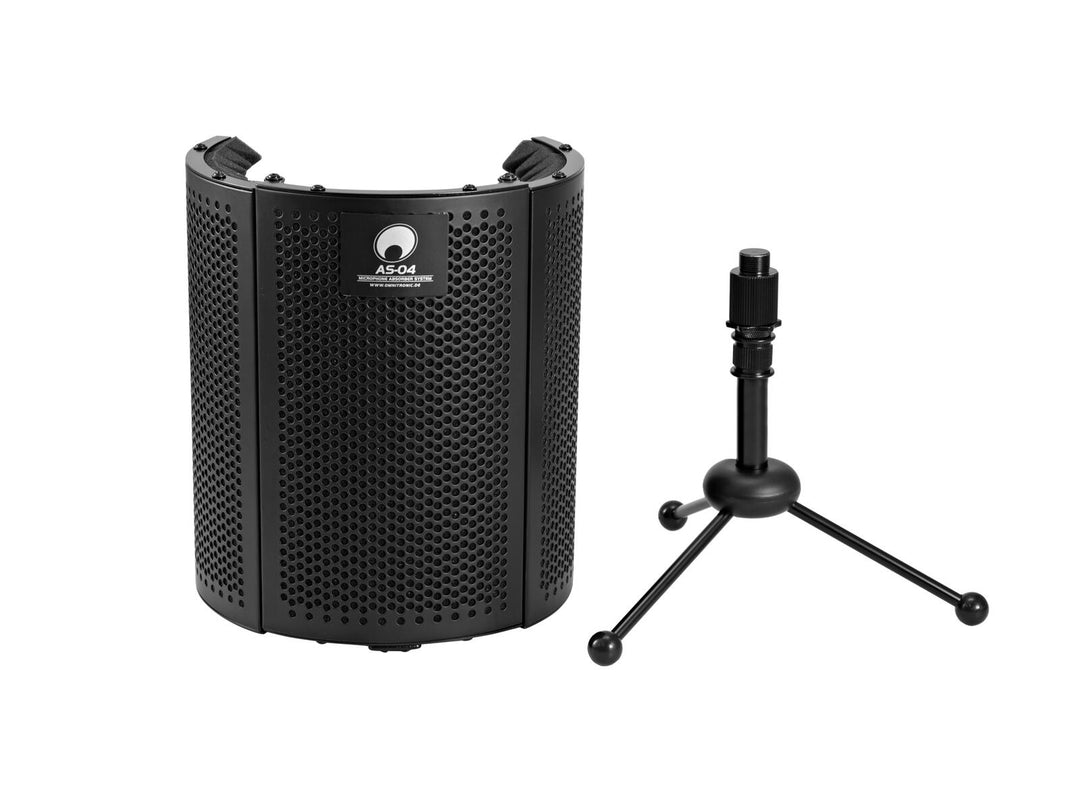 OMNITRONIC AS-04 Sistema di assorbimento per microfono da tavolo, pieghevole incl. treppiede