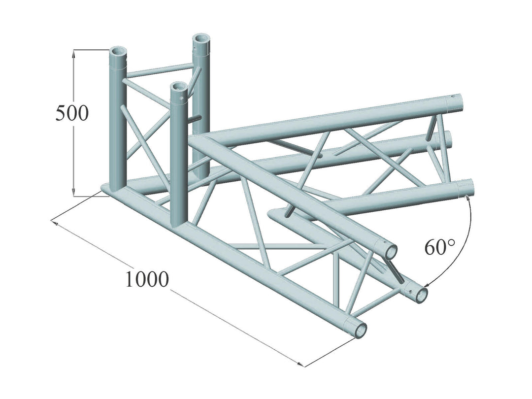 ALUTRUSS TRILOCK 6082AC-20-3 angolo a 3 vie 60°