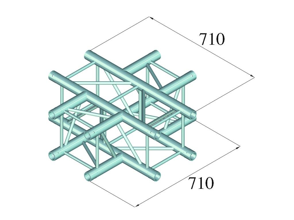 Alutruss QUADLOCK 6082C-41 Pezzo a Croce a 4 Vie