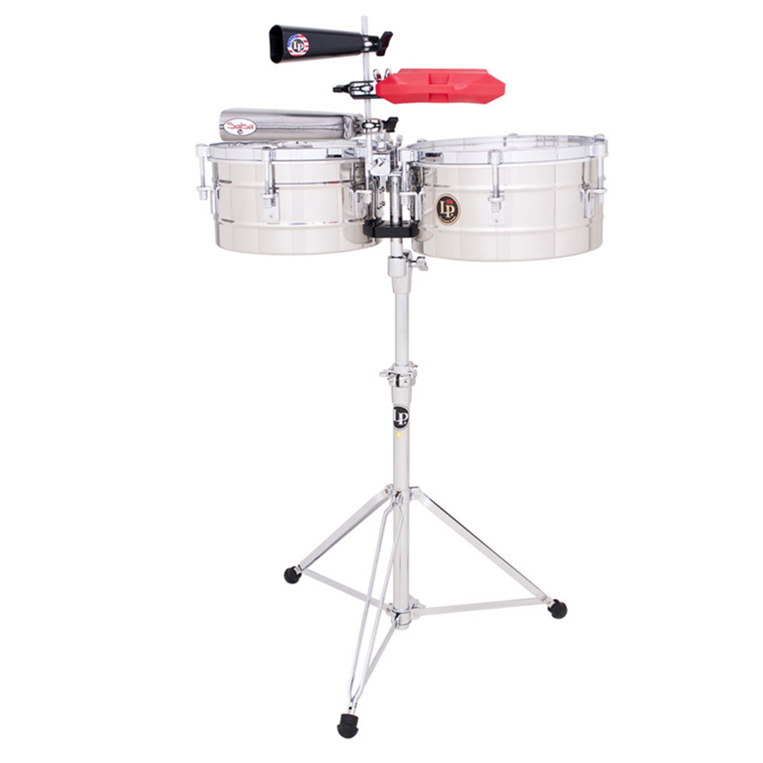 Timbales Latin Percussion Tito Puente Stainless Steel - 13"/14" (LP256-S)