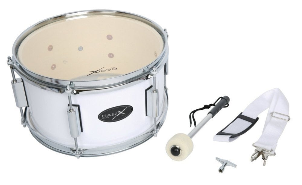 Basix tamburo da parata 12" x 7", bianco