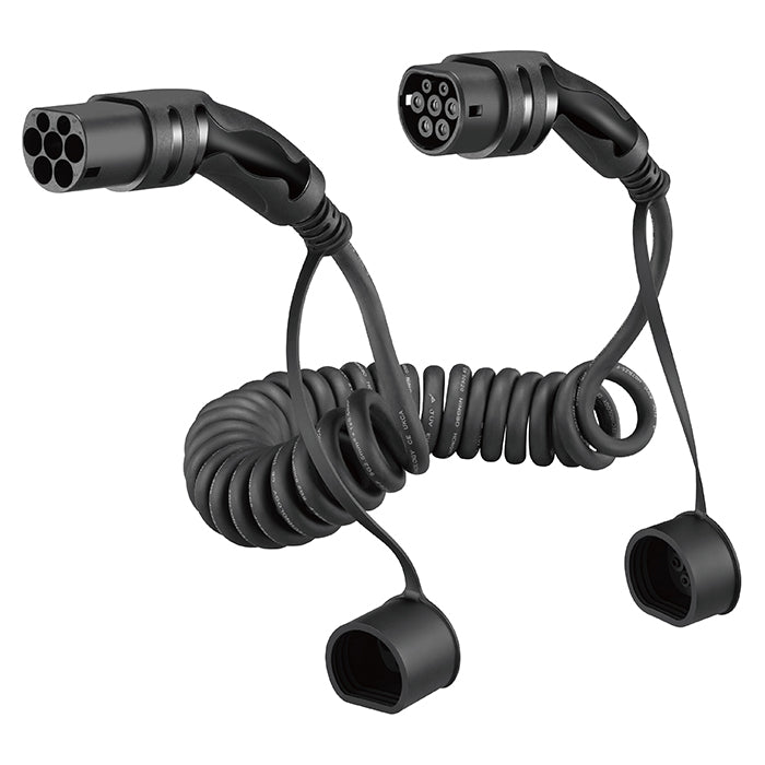 Cavo di ricarica spiralato Type-2 16A trifase 5 metri