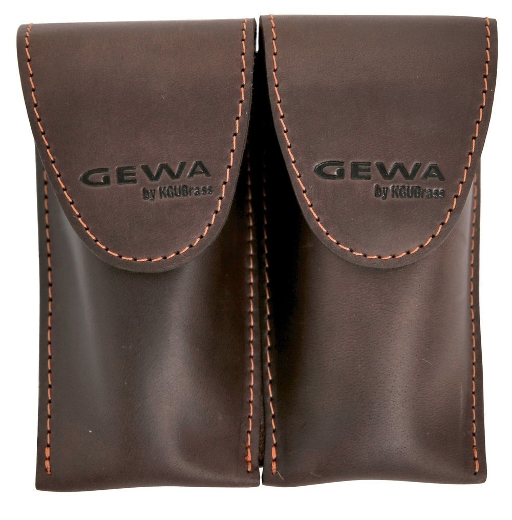 GEWA Crazy Horse Bugle Double per 2 bocchini di corno francese, marrone