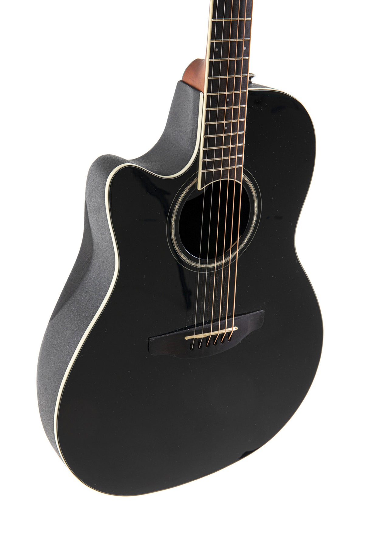 Ovation E-Acoustic Guitar Celebrity CS Standard Mid Cutaway - Black (CS24L-5G-G)