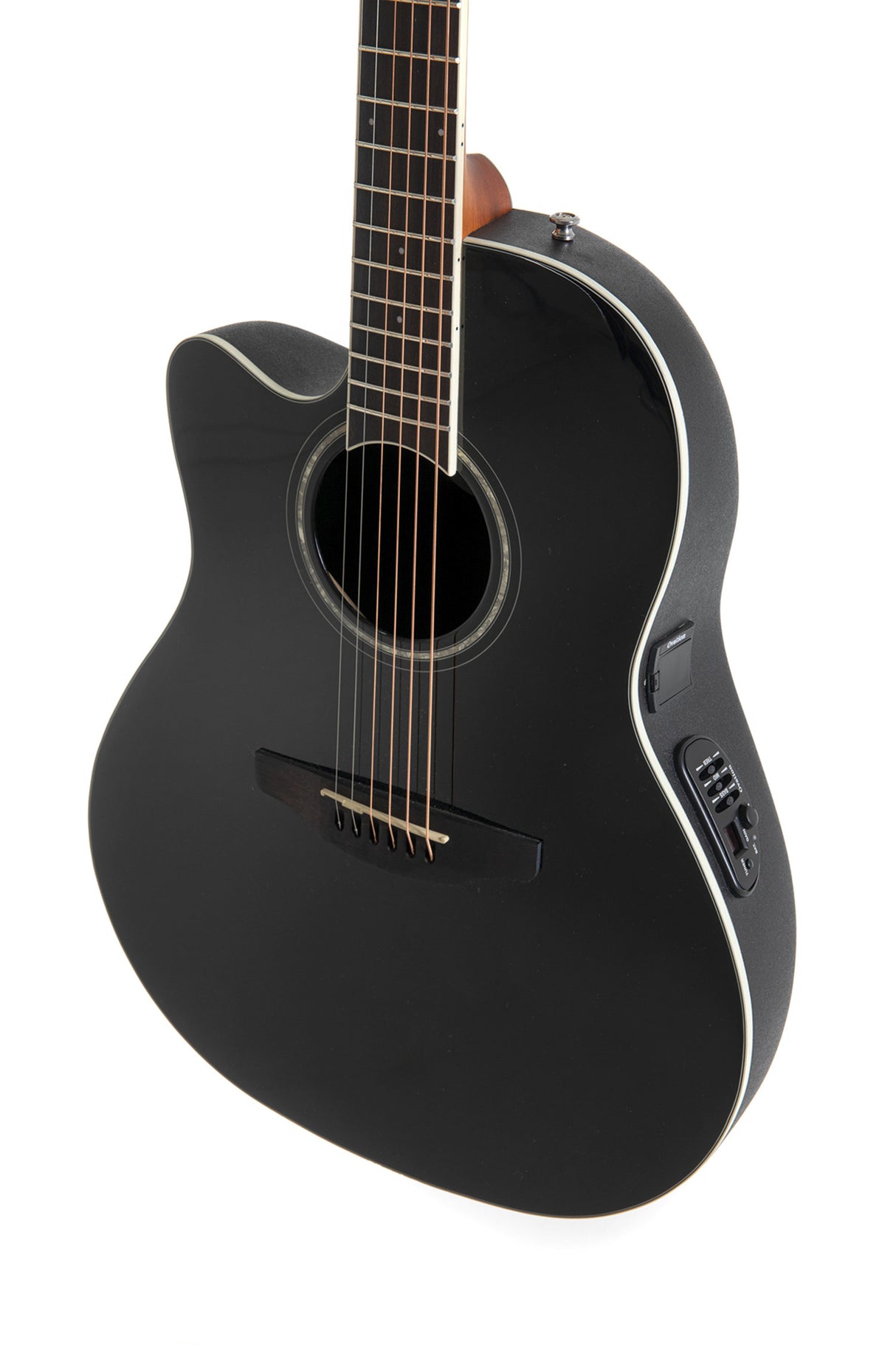 Ovation E-Acoustic Guitar Celebrity CS Standard Mid Cutaway - Black (CS24L-5G-G)