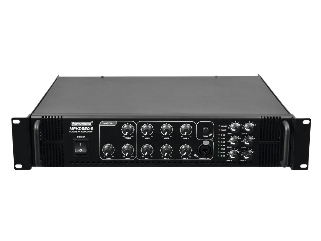 OMNITRONIC MPVZ-250.6 Amplificatore PA per mixaggio