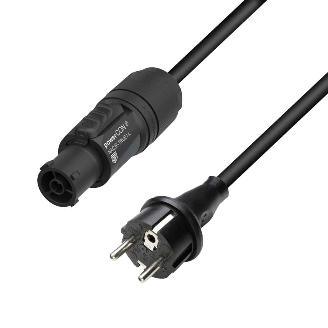 Adam Hall Cables 5 STAR TCON 0150 - Strømkabel | Neutrik TRUE1® x CEE 7/7 med Titanex®-ledning | 1,5 m