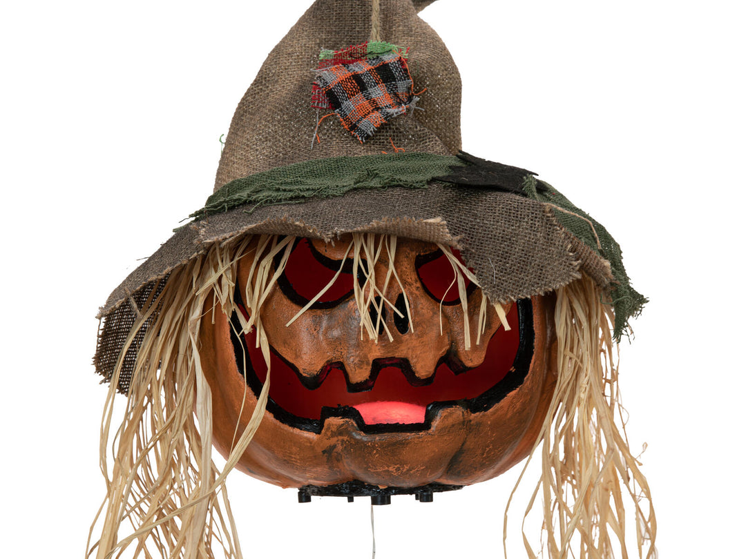 Halloween forbandet græskarhoved, animeret, 70 cm