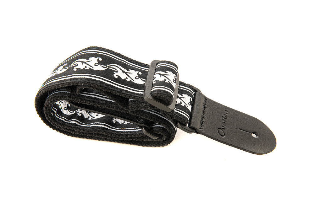Ovation Signature tracolla per chitarra in nylon, Leaf, White/Black