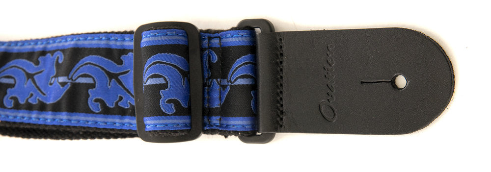 Tracolla per chitarra in nylon Ovation Signature, Leaf, Regal Blue/Black