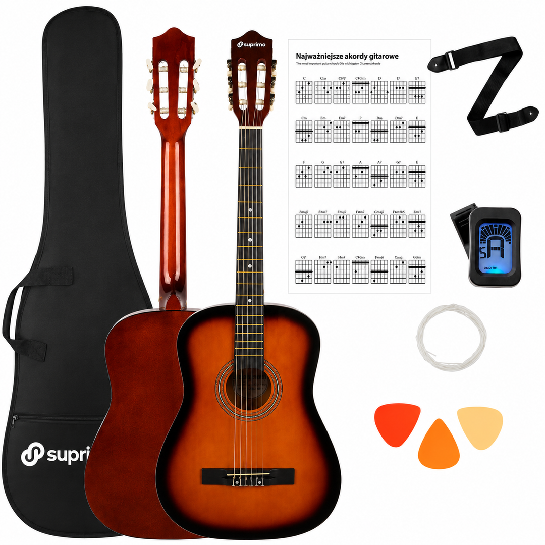 SUPRIMO CGS3 SB pacchetto di chitarra classica 4/4, sunburst