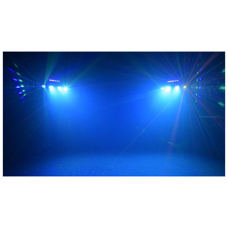 LIGHT4ME T-BAR LASER STROBE LED PAR DERBY UV IR multieffetto
