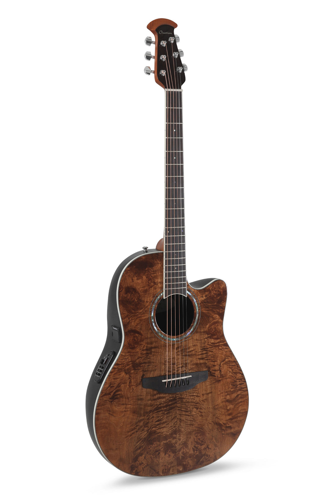 Ovation E-Acoustic Chitarre Celebrity Standard Plus Mid Cutaway - Nutmeg Burled Maple (CS24P-NBM-G)