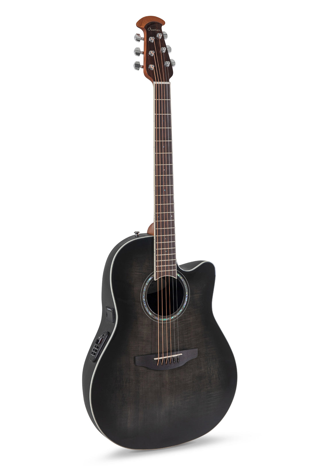 Ovation chitarre elettroacustiche Celebrity Standard Plus Mid Cutaway - Transparent Blackburst Flame (CS24P-TBBY-G)