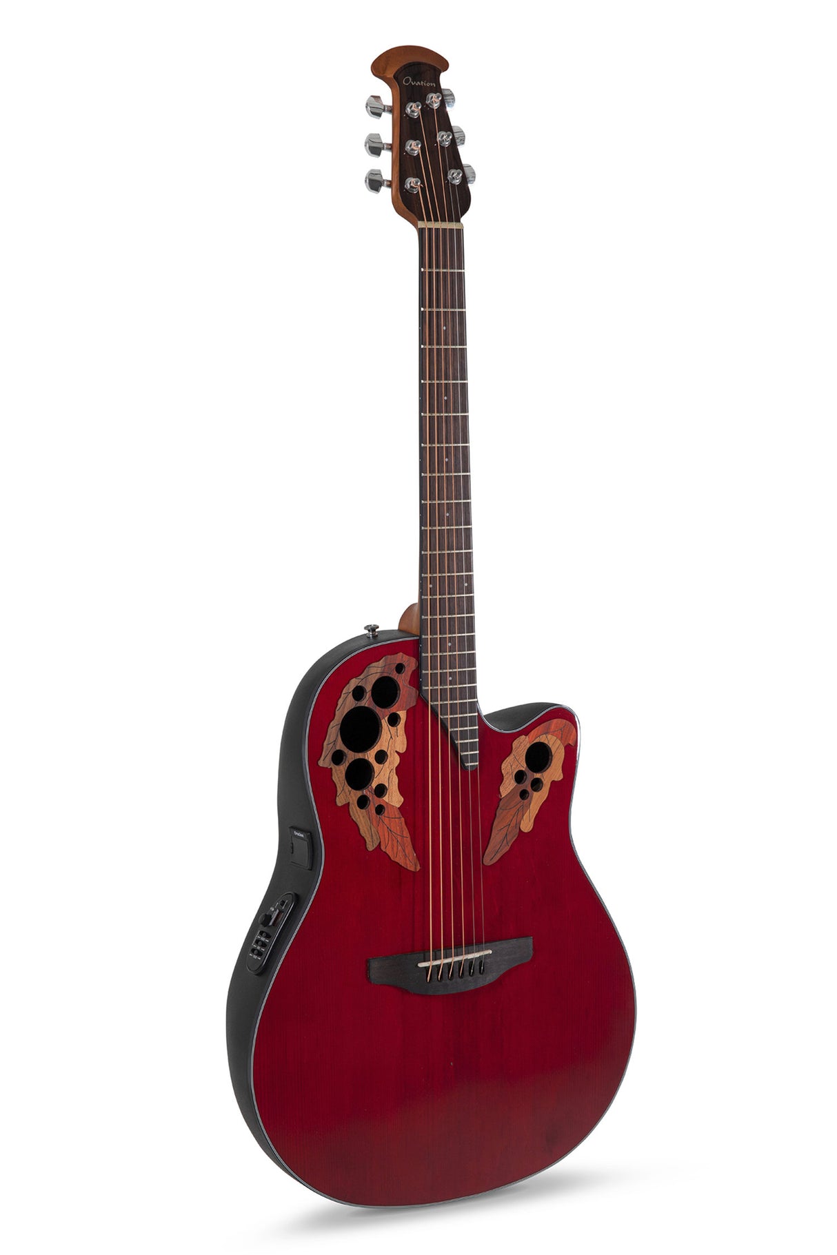 Ovation E-Acoustic Guitar Celebrity Elite Mid Cutaway - Ruby Red (CE44-RR-G)