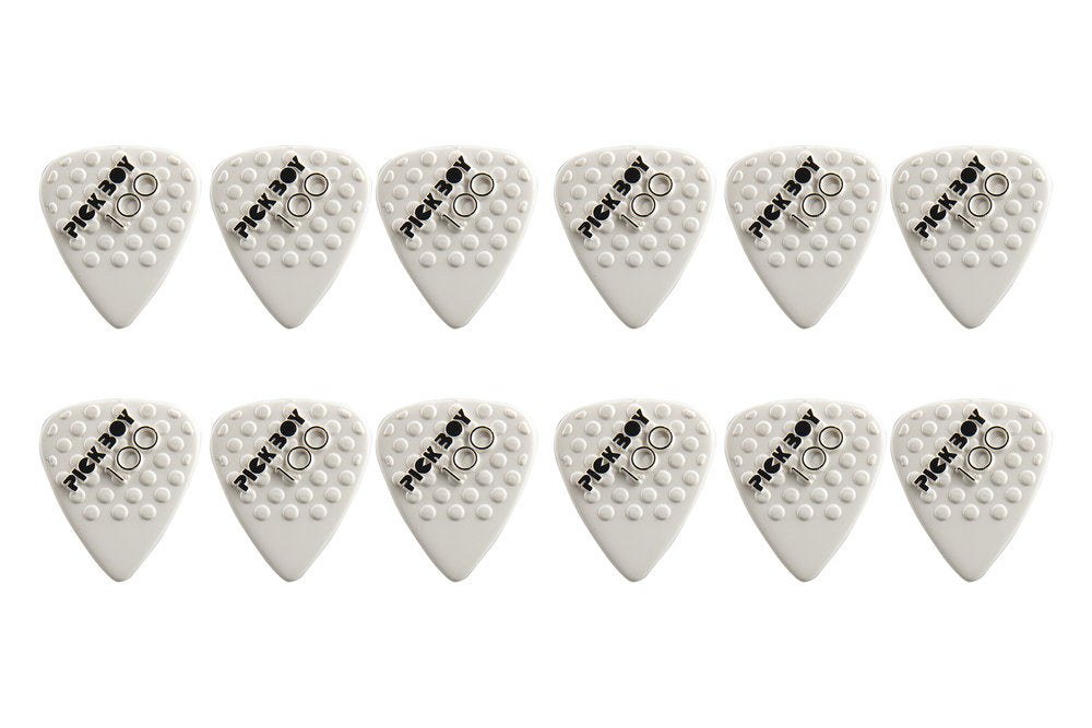Pick Boy Ceramic Power plettri 1,00 mm, bianchi con rilievi, 12 pz.