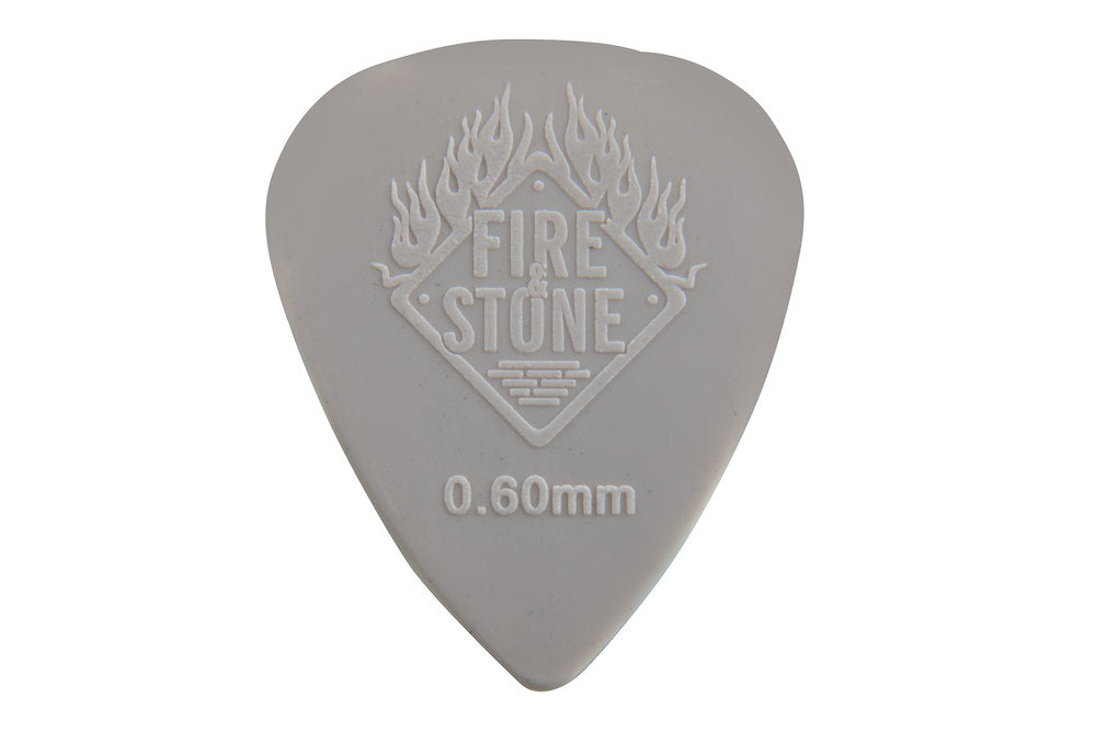 Fire & Stone plettri in nylon 0,60 mm, grigio chiaro, 12 pz.