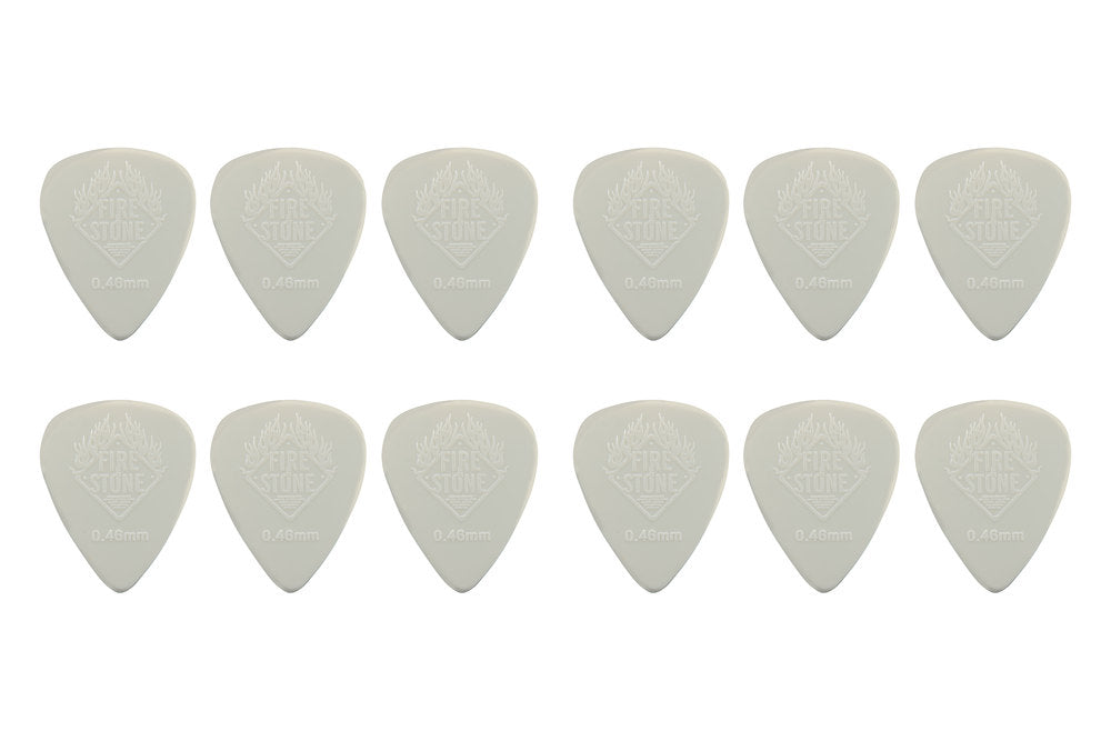 Fire & Stone plettri in nylon 0,46 mm, crema, 12 pz.