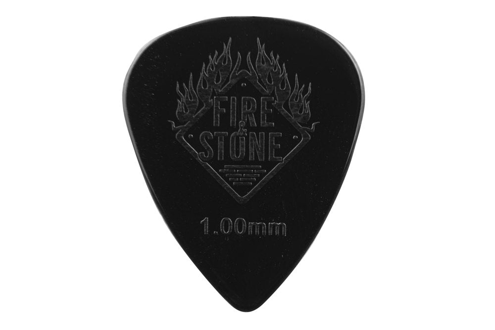 Fire & Stone plettri in nylon 1,00 mm, neri, 12 pezzi