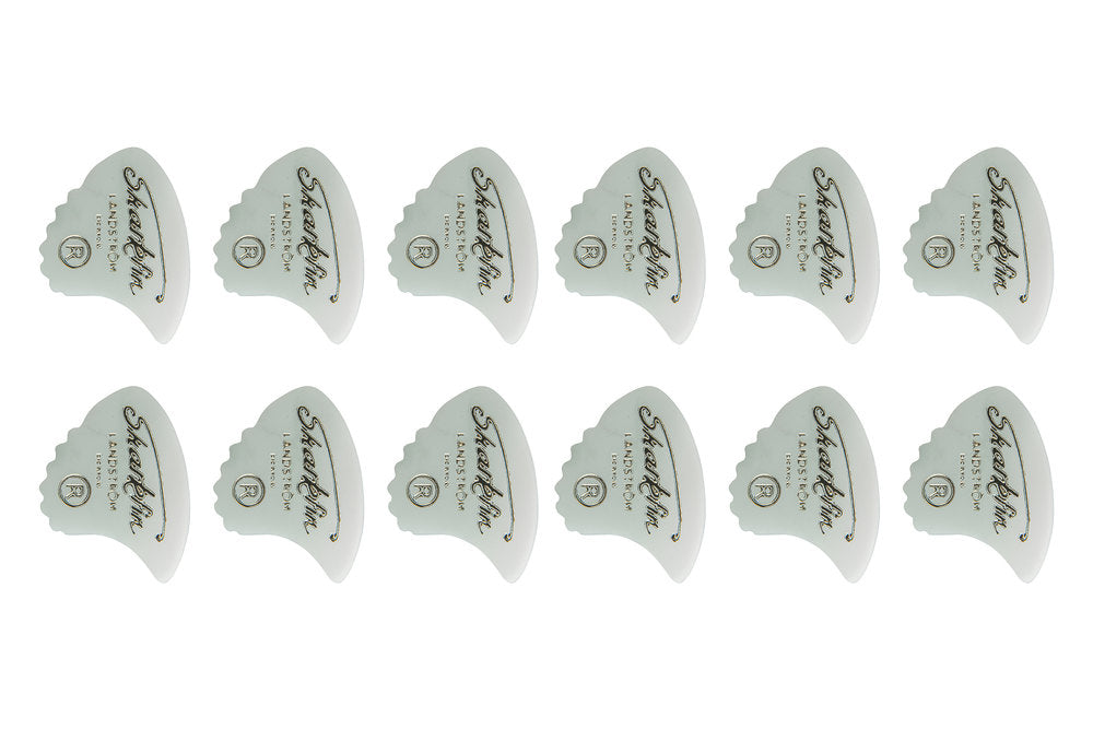 Shark Fin Goldprint plettri, medium, bianchi, 12 pz.