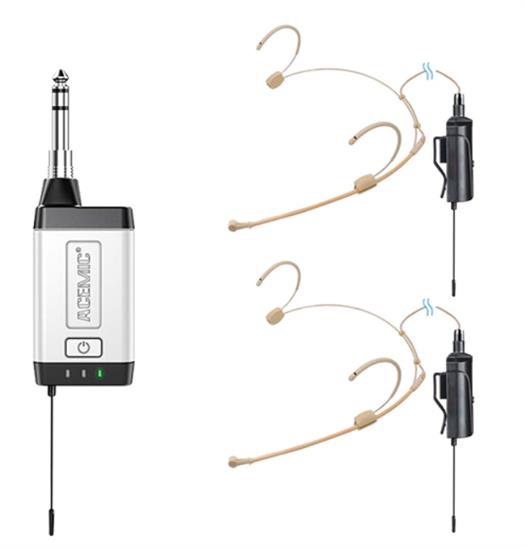 Acemic Q2/H1 2 microfoni wireless headset e 1 ricevitore
