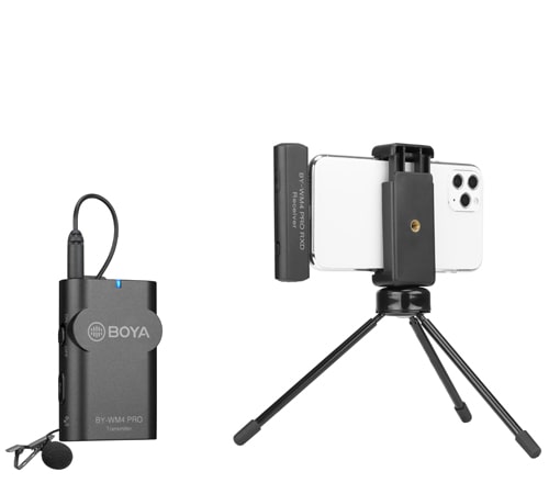 Boya set wireless con ricevitore lightning e trasmettitore lavalier WM4