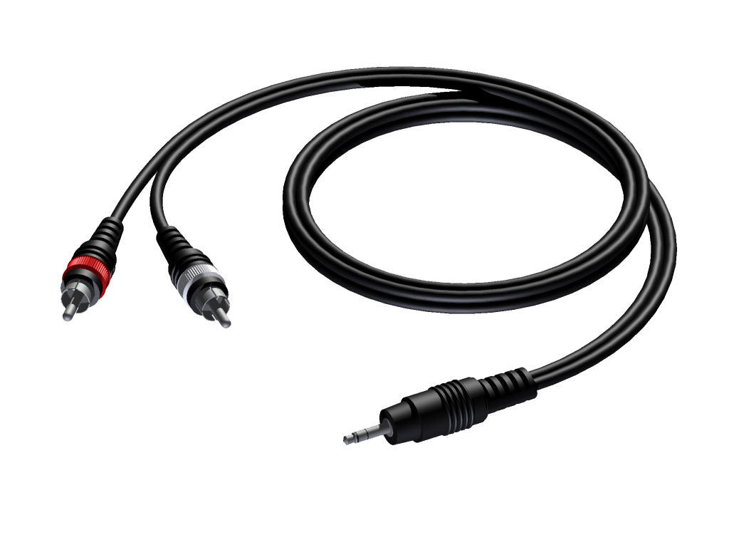 ProCab MiniJack 3,5 mm stereo > 2 x RCA - 15 meter