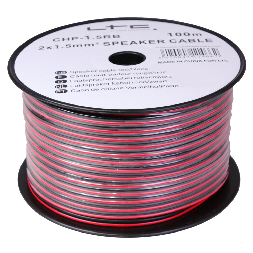 100 meter speaker cable 2 x 1,5mm² LTC