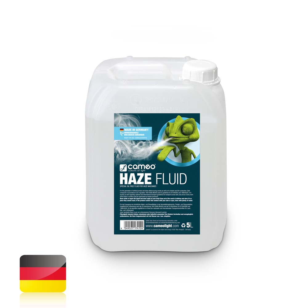 Cameo HAZE FLUID 5 L - Liquido per hazer per una fine densità della nebbia e lunga durata, 5 L, senza olio
