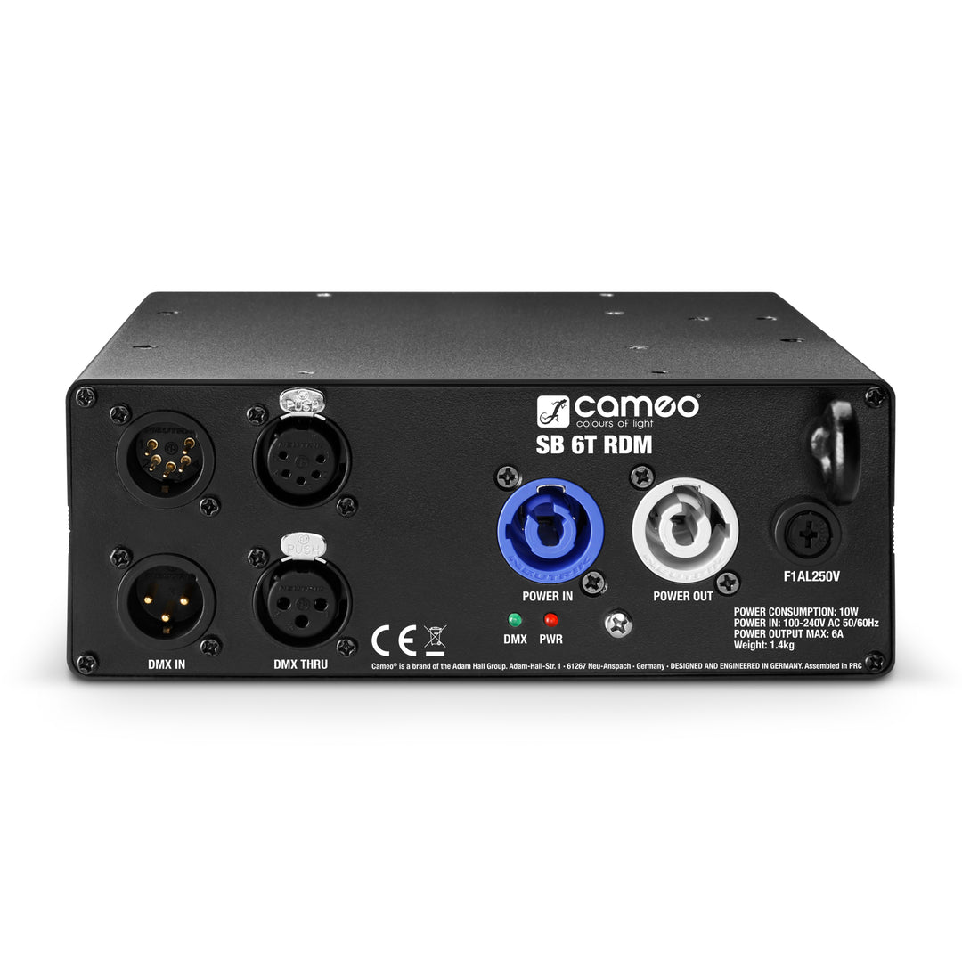 Cameo SB 6 T RDM - splitter/booster DMX/RDM a 6 uscite con connettori a 3 e 5 poli