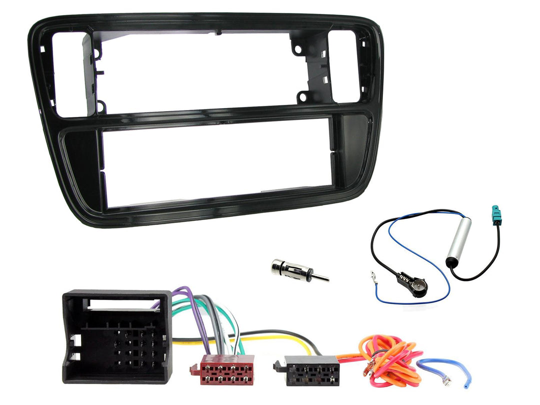 1-DIN KIT per Mii, Citigo e Up (Nero Opaco)